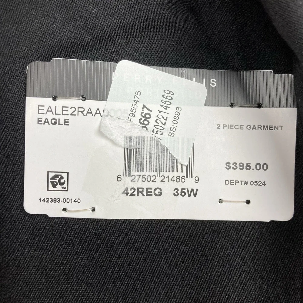 Perry Ellis Portfolio Mens Black Modern Fit Stretch Sport Coat Blazer Jacket 42R